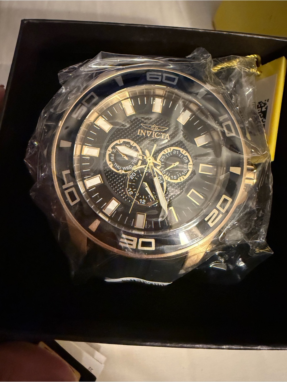 Invicta Black and Gold Sport Chronograph Watch